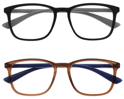 Produktbild von Lesebrille 2er Pack OPULIZE RR78-12 +3,50 große rechteckige Fassung Schwarz
