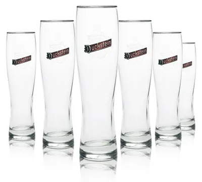 Produktbild von 6x Duckstein Bier Glas Pilsener 0,5l Silberrand