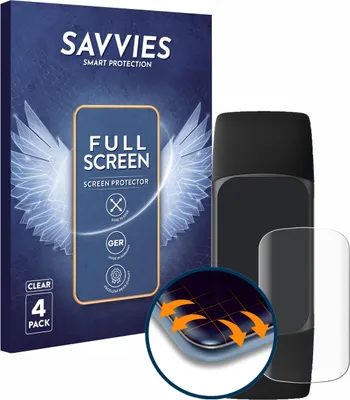 Produktbild von 4x Savvies Fullscreen Schutzfolie für Fitbit Charge 5 Displayschutz Folie Fullcover Klar Transparent