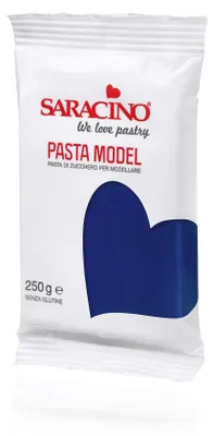 Produktbild von Saracino Pasta Model 250 g Marine blau - blue navy - Modellliermasse mit Kakaobutter