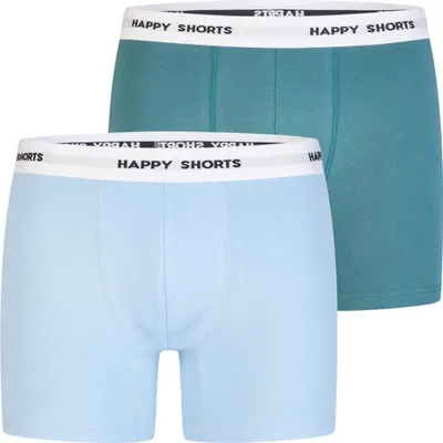 Produktbild von Happy Shorts Herren Boxer Jersey 2-Pack  türkis, blau - Größe XL