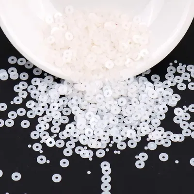 Pailletten-Set 3000 Stück, 3 mm, Weiß, glitzernde Deko