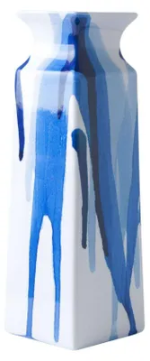 Obrázok produktu pre Heinen Delfts Blauw – Váza štvorcového tvaru – Kolekcia „Vodopád“ od Jorrita Heineina