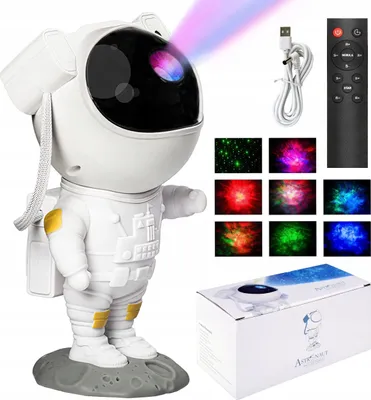 Zdjęcie produktu dla Projektor Led Sky Star Dla Dzieci – Astronauta, Lampka Nocna, Usb, Pilot