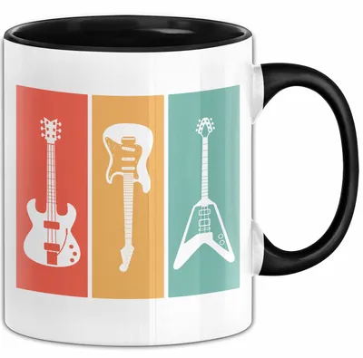 Produktbild von Death Metal Tasse Geschenk Rock N Roll Geschenkidee Lustiger Spruch E Gitarre Kaffee-Becher (Schwarz)