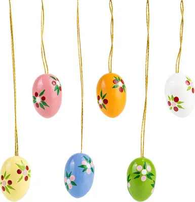 Produktbild von Ostereier-Set mit Punkteblumen (2,2cm) von Kunstgewerbe Uhlig