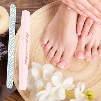 Produktbild von Sandblatt-Nagelfeile Nagelfeilenset für Naturnägel & Gelnägel,2-tlg., professionelles Sandblattfeile Set 100/180 gerade
