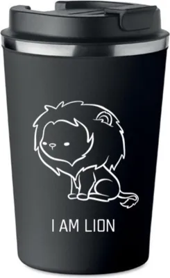 Produktbild von Premium Thermobecher mit I AM LION Aufdruck 350ml 0,35l KT_020