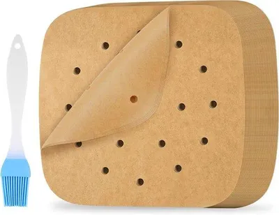 Produktbild von Heißluftfrittierpapier, 200 Stück, 20 cm, durchstochen, für Backformen, Ofen und Mikrowellenzugang