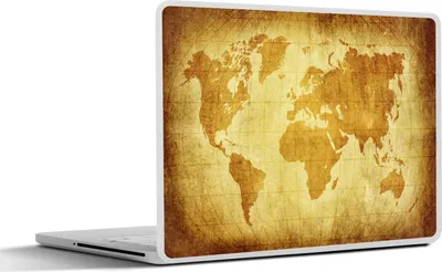 Produktbild von MuchoWow® Laptop Aufkleber Sticker Cover Weltkarte - Vintage - Braun 30x21 cm - Sticker für Laptop - Selbstklebend