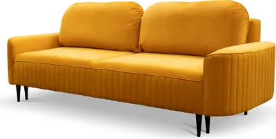 Produktbild von Schlafsofa Verona - Klappsofa, Schlafcouch - Sofa 245 cm mit Bettkasten, Samtstoff - Skandinavischer Stil (Orange -  Velutto 08)