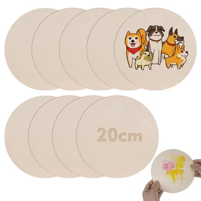 Produktbild von Holzscheiben - Unbearbeitet - Bastelbedarf - 9 Stück, Ø 20 cm, 2,5 mm Dicke