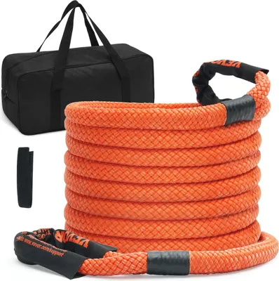 Zdjęcie produktu dla lina holownicza 25 mm x 9 m 17237 kg, wytrzymała taśma holownicza do samochodów terenowych, wyjątkowo odporna taśma z 30-procentową elastycznością do samochodów Jeep ATV UTV SUV traktor