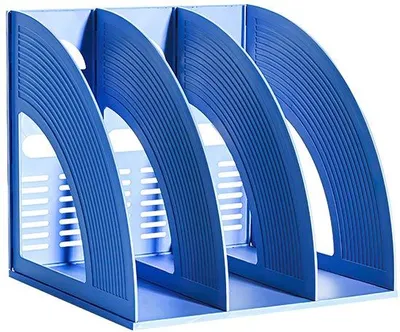 Productafbeelding van Unyqoos® Bureauorganizer met 3 compartimenten voor documenten en tijdschriften, kunststof, A4-formaat, 25,4 x 23,7 x 23,7 cm, elk compartiment ongeveer 80 mm diep