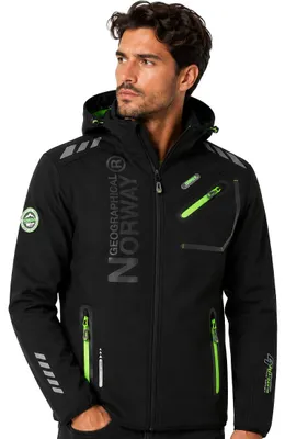 Obrázek produktu pro Geographical Norway Pánská softshellová bunda ROYAUTE Černá/Zelená velikost 3XL (WT1804H/GN-BLACK / GREEN)