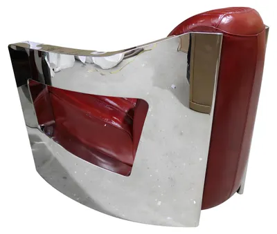 Immagine prodotto di Poltrona vintage in pelle rossa vera pelle poltrona retro design poltrona club poltrona aviatore mobili