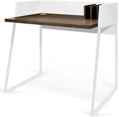 Productafbeelding van TEMAHOME Volga bureau hout walnoot en wit, 90 x 60 x 88 cm