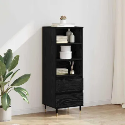 Obrázok produktu pre vidaXL Highboard čierny dubový vzhľad 40 x 36 x 110 cm materiál na báze dreva