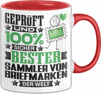 Produktbild von SammlervonBriefmarken Geschenk Lustiger Spruch für SammlervonBriefmarken Geschenkidee Bester SammlervonBriefmarken Der Welt (Rot)