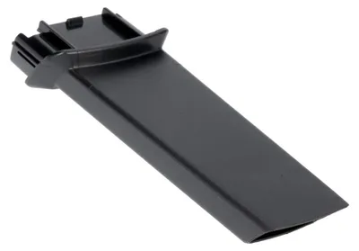 A black plastic crevice nozzle for a vacuum cleaner is shown against a white background.