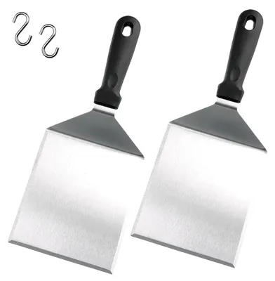 Zdjęcie produktu dla Zestaw dwóch szpatułek ze stali nierdzewnej do grillowania i barbecue