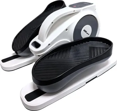 A close-up studio shot of a mini elliptical trainer.