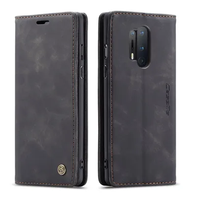 Obrázek produktu pro OnePlus 8 Pro Pouzdro, RetroPolyuretanKožené Pouzdro, Kapsy na Karty, Magnetické Uzavírání, Pouzdro s Funkcí Stojánku pro OnePlus 8 Pro černé