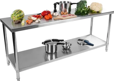 Obrázek produktu pro ROYAL Catering Pracovní stůl z ušlechtilé oceli - 200 x 60 cm