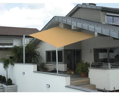 Produktbild von PeddyShield Trapezsonnensegel 2,5 x 3,5 x 4,0 m, aus wasser- und windabweisenden PES 280 g/m², beige