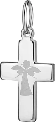 Produktbild von Kreuz-Anhänger 925 Silber Silberkreuz mit Schutzengel-Gravur