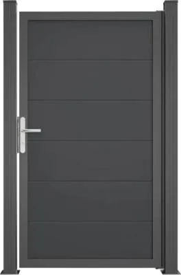 Produktbild von Einzeltor GroJa BasicLine Nova DIN universal vormontiert ohne Pfosten 100 x 180 cm anthrazit