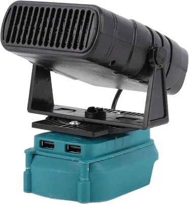 Productafbeelding van Draagbare Ruimteverwarmer - Elektrische Kachel - Werkplek Verwarmen - Dubbele USB Poorten - 200 Watt - Zwart