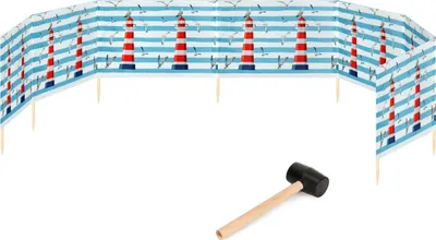Produktbild von Garronda Strand Windschutz Sichtschutz 10m lang plus Gummihammer GAEX001