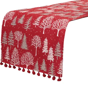 Imagen del producto de Mantel individual navideño, 50x100 cm, "Encanto de invierno", color rojo