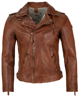 Produktbild von Gipsy - Herren Echtleder Lederjacke Bikerjacke Lammnappa cognac bio