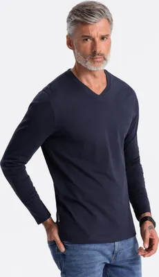 Obrázek produktu pro Ombre Clothing Pánské tričko s dlouhým rukávem Avasant navy S