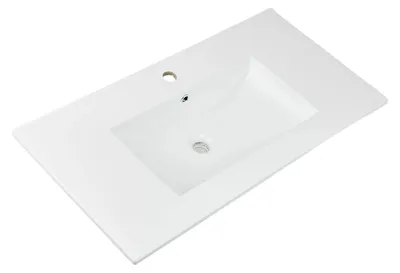 Obrázok produktu pre Keramické umývadlo – umývadlo na dosadenie – okrúhle – 76 x 46 x 17 cm – s jedným otvorom – objem 12 litrov – biela farba