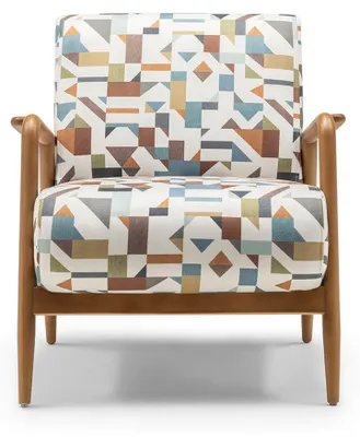 Produktbild von Stoffsessel Sessel Wohnzimmer Ohrensessel Mehrfarbiger Polster Holz