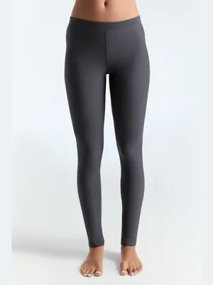 Produktbild von Damen Warme Leggings aus Baumwolle angeraut mit elastischem Komfortbund und schmaler Passform