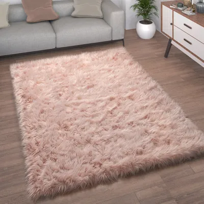 Produktbild von Kunstfell Fellteppich Imitat Teppich Hochflor Sitzkissen Herzform Rund Fell Form Grösse 90 cm Rund