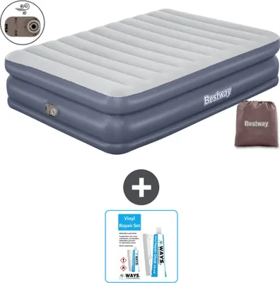 Produktbild von Bestway Luftmatratze - 2-Personen - 152 x 203 x 51 cm - Grau - - Inklusive Zubehör