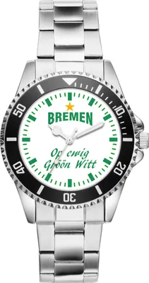Produktbild von KIESENBERG Herrenuhr Armbanduhr Bremen Geschenk Fan Artikel Zubehör Fanartikel Analog Quartz Uhr 6033