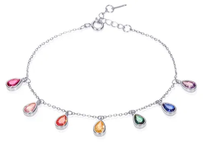 Produktbild von Armband mit farbenfrohen Anhängern – 925 Sterlingsilber