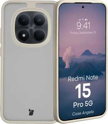 Produktbild von Handyhülle für Xiaomi Redmi Note 15 Pro 5G, Bizon Case Angelo, Semitransparent mit beigem Rahmen