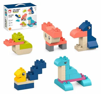 Produktbild von Baby Motorik Bausteine Soft Eimer - 41 Teile - Weiche Konstruktionsbausteine ab 3 Jahren