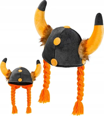 Produktbild von WIKINGER Hut mit Haaren Obelix Wikingerhelm Kostüm Karnevalsball