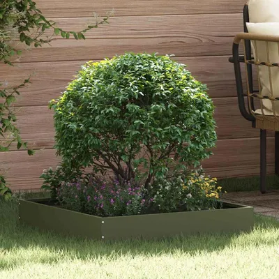 Produktbild von vidaXL Raseneinfassung Olive Grün 60 x 60 x 13 cm Stahl
