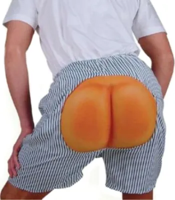 Shorts mit Arschbacken lustiges Po nackter Hintern für Herren JGA Kostüm-Zubehör Spaßkostüm Fasching Karneval Mottoparty Accessoire