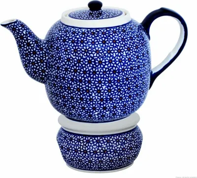 Produktbild von Original Bunzlauer Keramik 1,5 Liter Teekanne Ø27,2 cm mit Stövchen Design 120