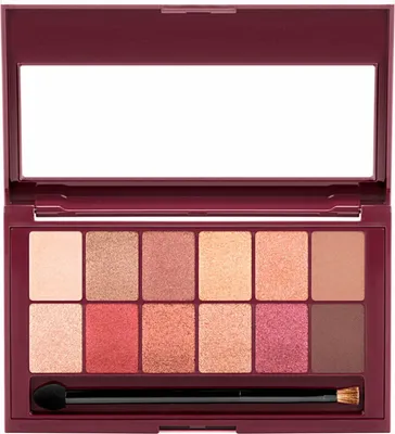 Produktbild von Maybelline The Burgundy Bar Palette, Rauchig, Glättend, Mehrfarbig, The Burgundy Bar, 12 Farben, Glitter, Matte, Pulver